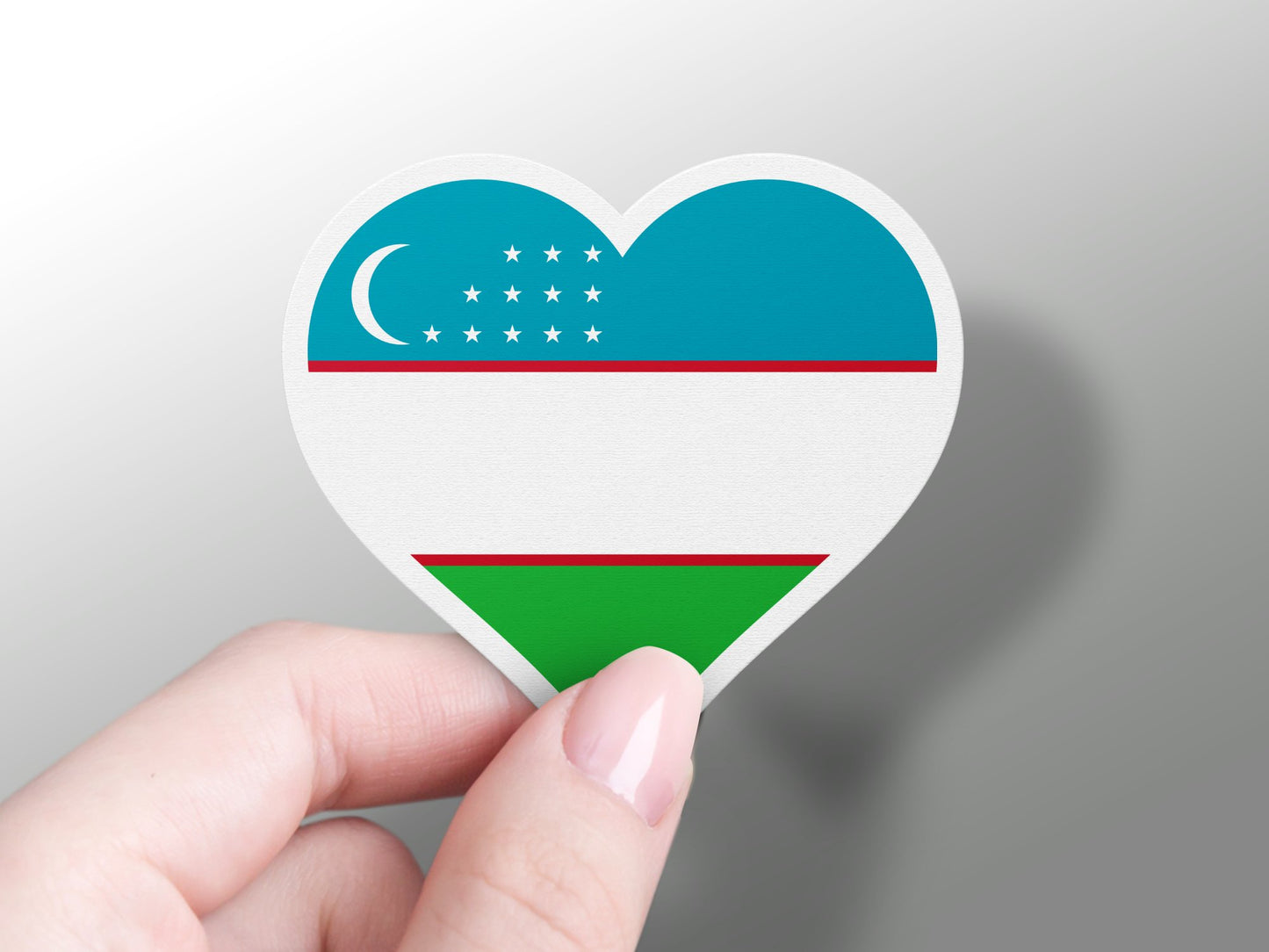 Uzbekistan Heart Flag Sticker