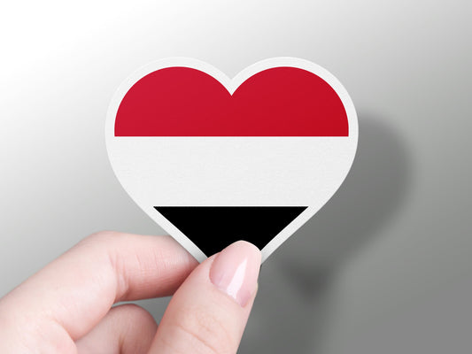 Yemen Heart Flag Sticker