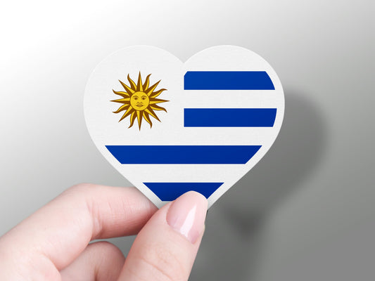 Uruguay Heart Flag Sticker