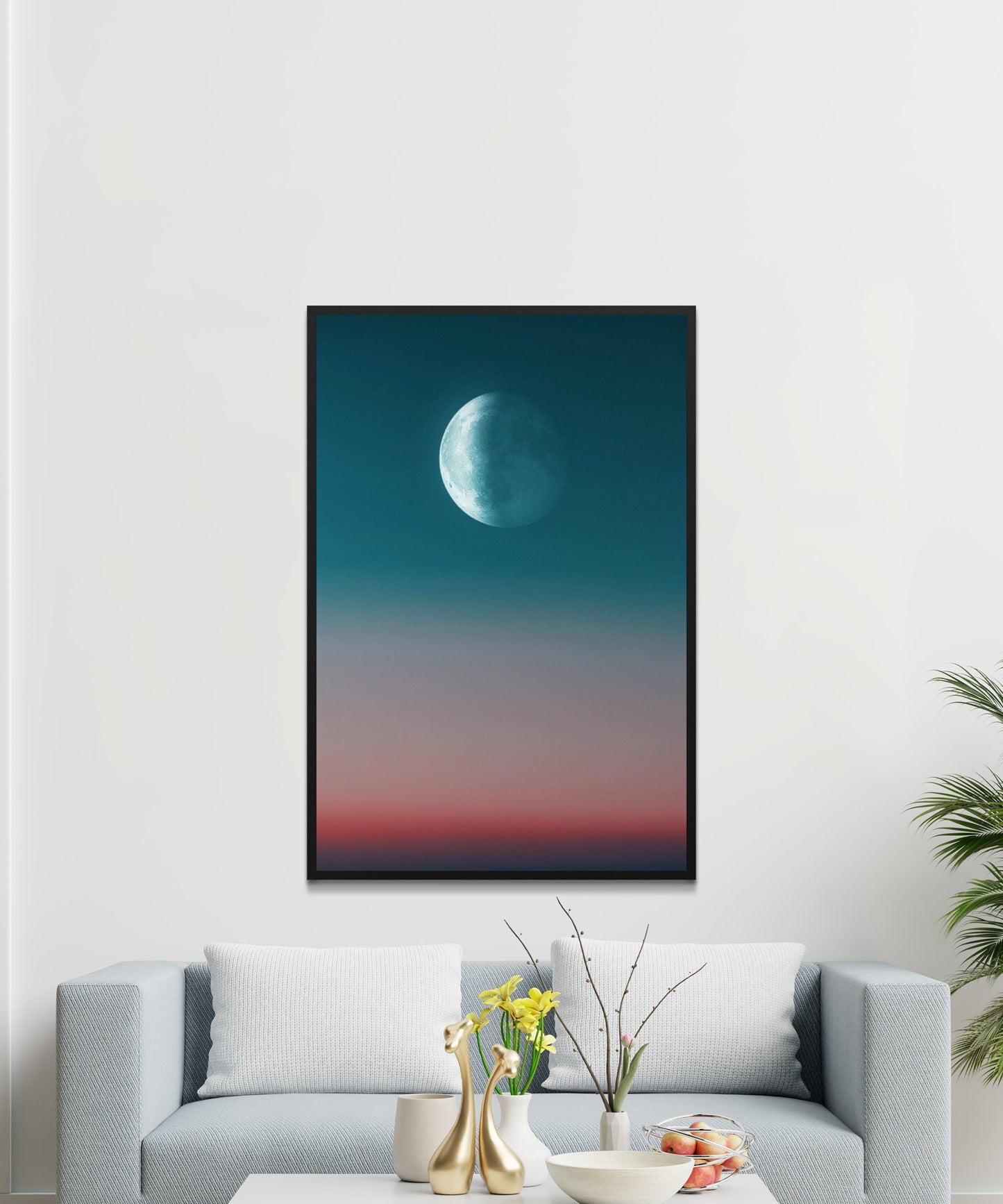 Full Moon During Day Poster - Matte Paper