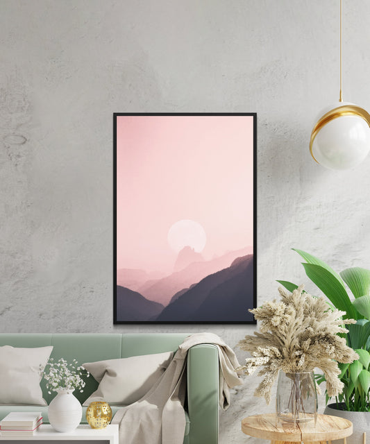 Pink Sunset Landscape Poster - Matte Paper