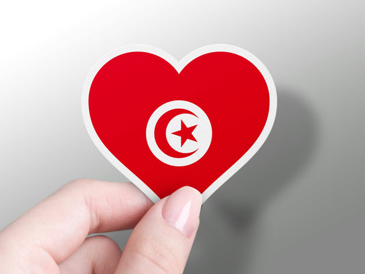 Tunisia Heart Flag Sticker