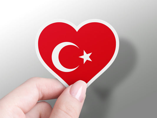 Turkey Heart Flag Sticker