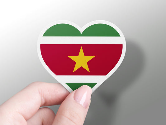 Suriname Heart Flag Sticker