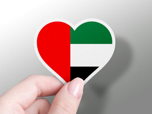 United Arab Emirates Heart Flag Sticker