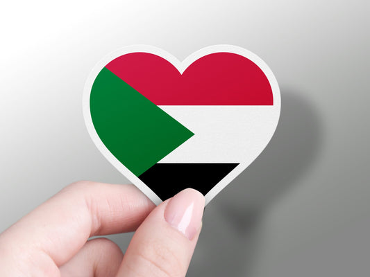 Sudan Heart Flag Sticker