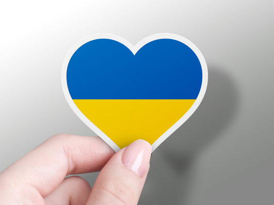 Ukraine Heart Flag Sticker