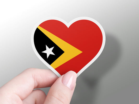 East Timor Heart Flag Sticker