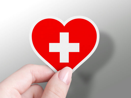 Switzerland Heart Flag Sticker