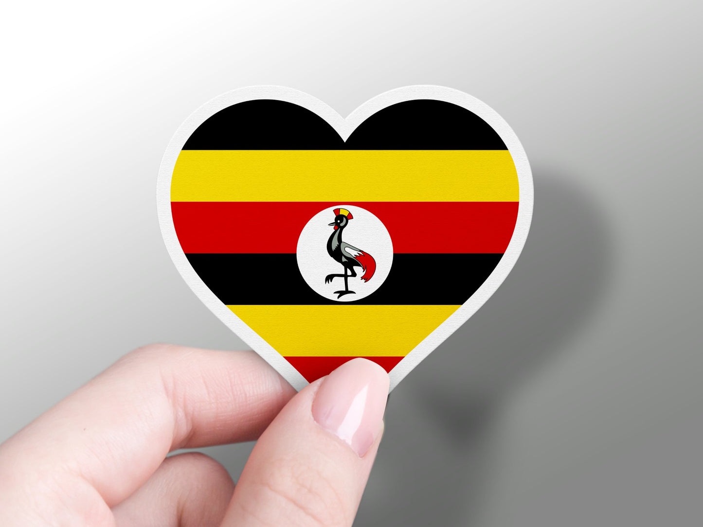 Uganda Heart Flag Sticker