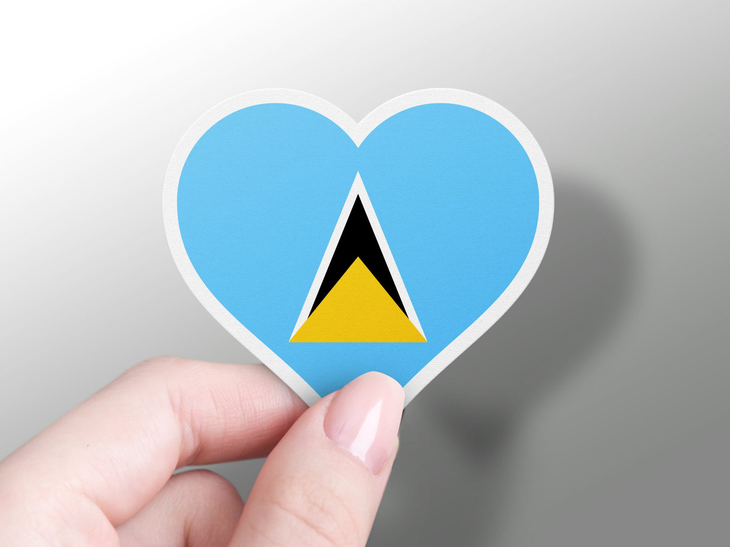 Saint Lucia Heart Flag Sticker