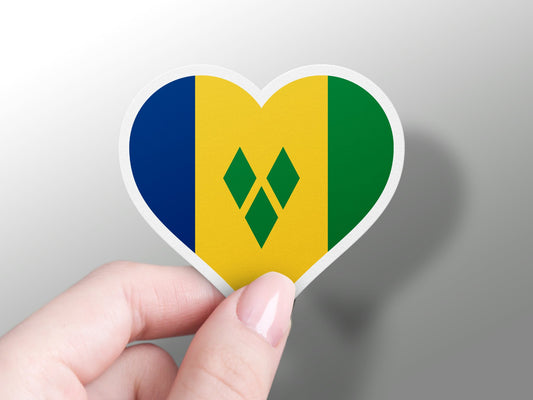 Saint Vincent Heart Flag Sticker