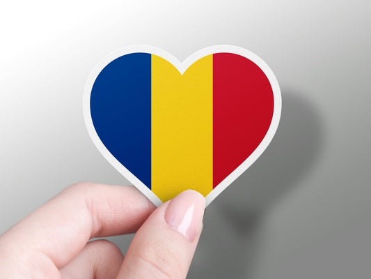 Romania Heart Flag Sticker