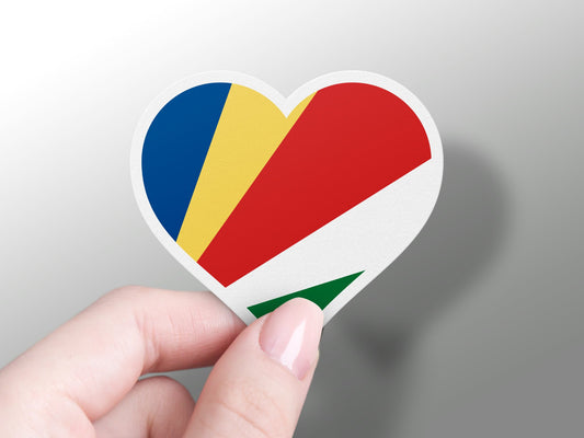 Seychelles Heart Flag Sticker