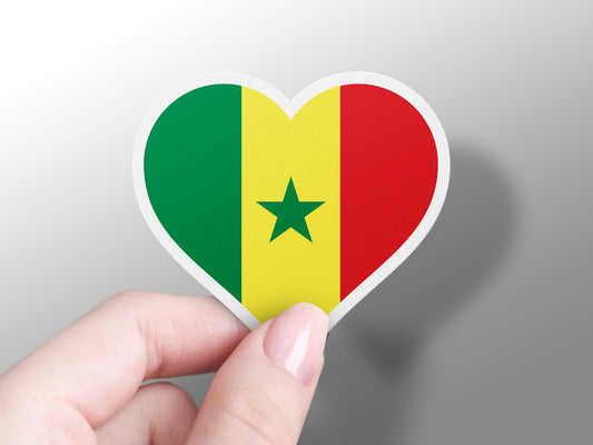 Senegal Heart Flag Sticker