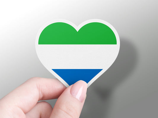 Sierra Leone Heart Flag Sticker