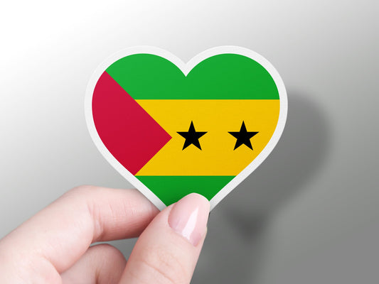 São Tomé and Príncipe Heart Flag Sticker