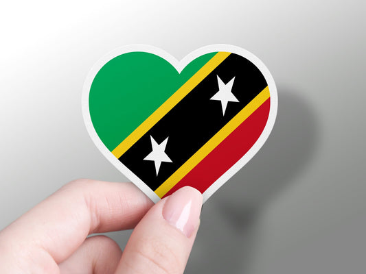 Saint Kitts and Nevis Heart Flag Sticker