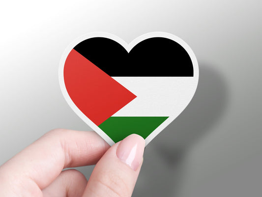 Palestine Heart Flag Sticker