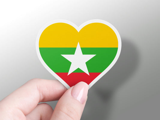 Myanmar Heart Flag Sticker