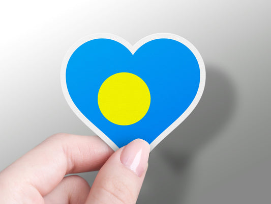 Palau Heart Flag Sticker