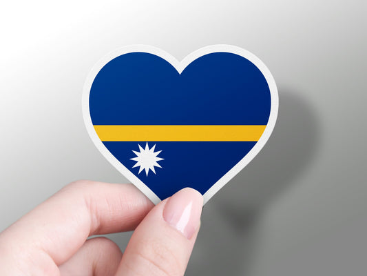 Nauru Heart Flag Sticker