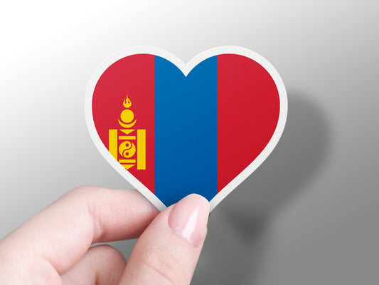 Mongolia Heart Flag Sticker