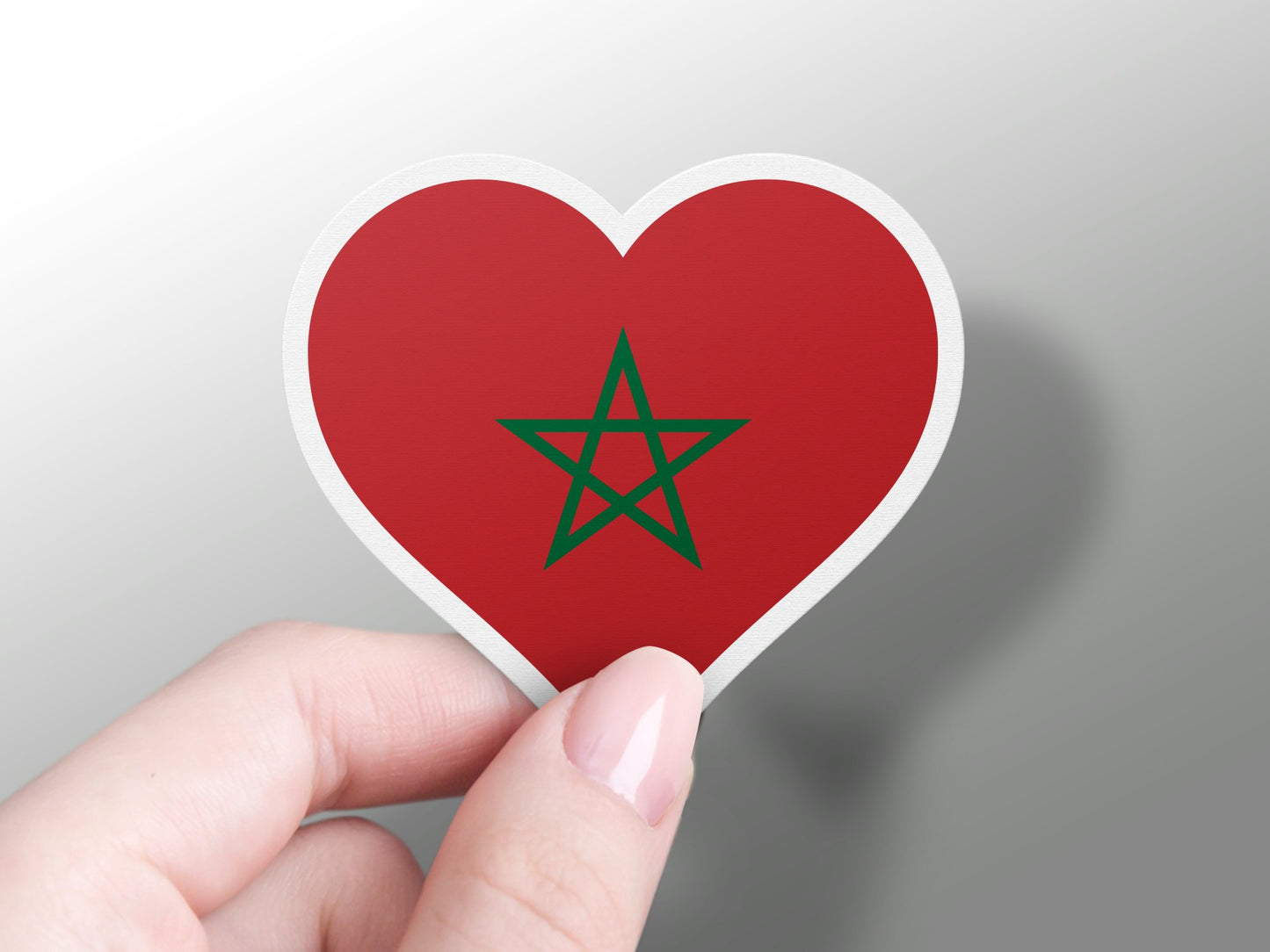 Morocco Heart Flag Sticker