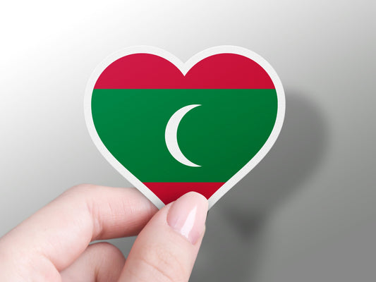 Maldives Heart Flag Sticker