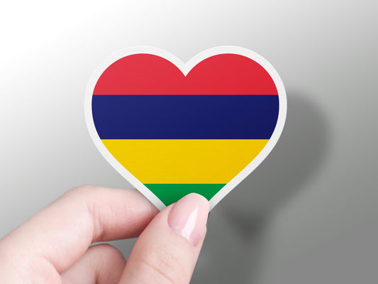 Mauritius Heart Flag Sticker