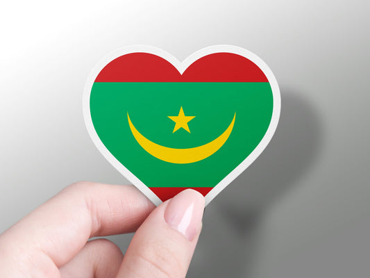 Mauritania Heart Flag Sticker