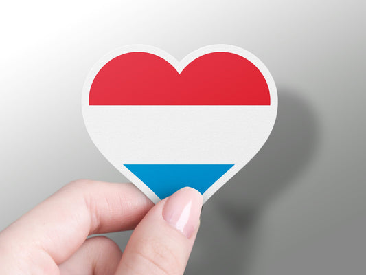 Luxembourg Heart Flag Sticker