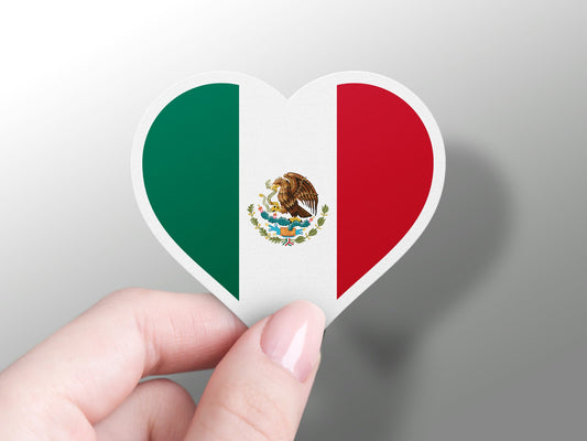 Mexico Heart Flag Sticker