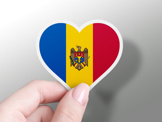 Moldova Heart Flag Sticker