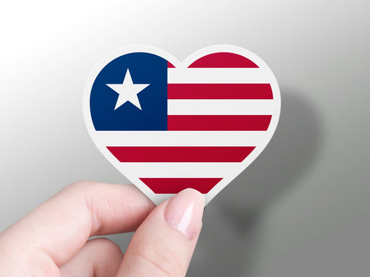 Liberia Heart Flag Sticker