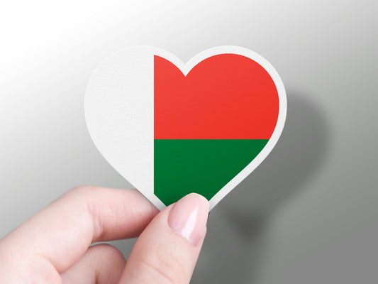 Madagascar Heart Flag Sticker