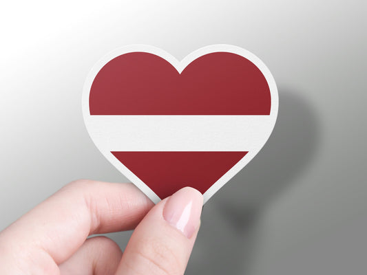 Latvia Heart Flag Sticker