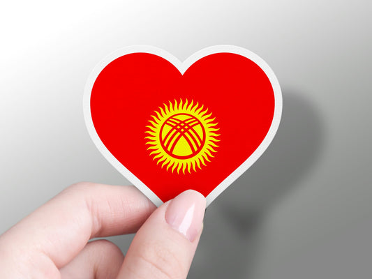 Kyrgyzstan Heart Flag Sticker