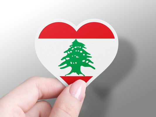 Lebanon Heart Flag Sticker