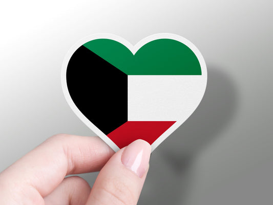 Kuwait Heart Flag Sticker