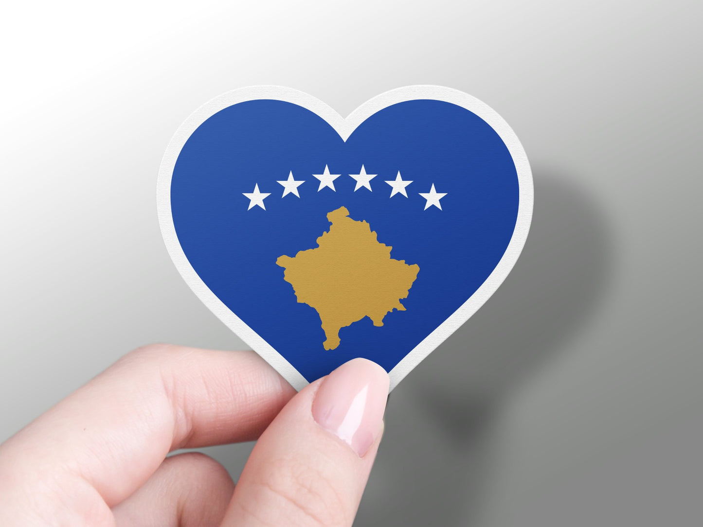 Kosovo Heart Flag Sticker