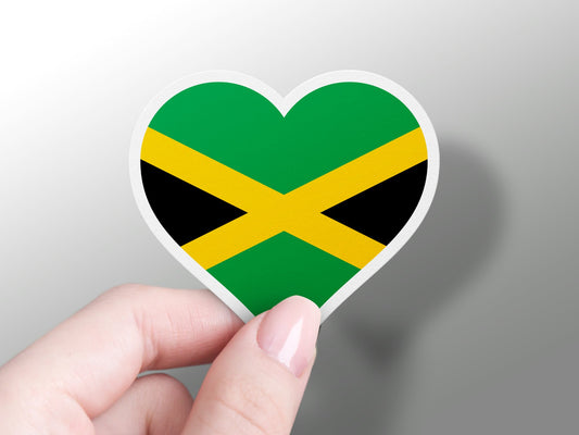 Jamaica Heart Flag Sticker