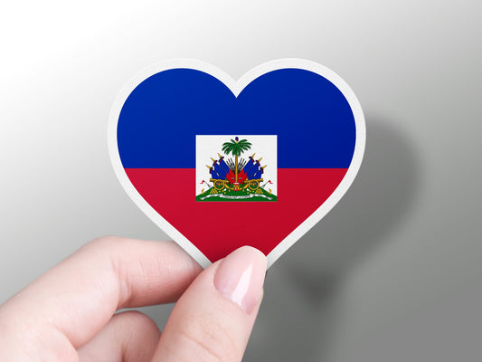 Haiti Heart Flag Sticker