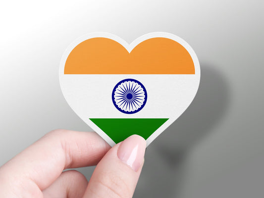 India Heart Flag Sticker