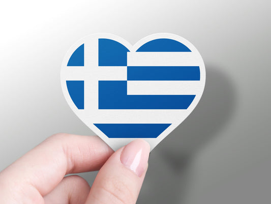 Greece Heart Flag Sticker