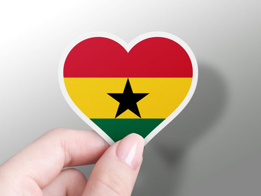 Ghana Heart Flag Sticker