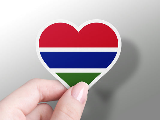 Gambia Heart Flag Sticker