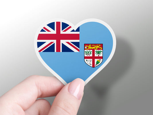 Fiji Heart Flag Sticker