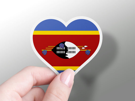 Eswatini Heart Flag Sticker