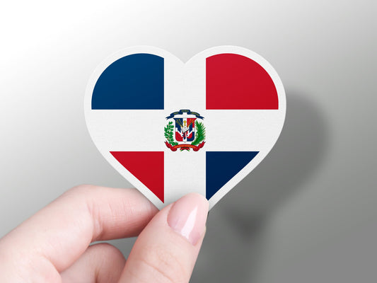 Heart Dominican Republic Flag Sticker